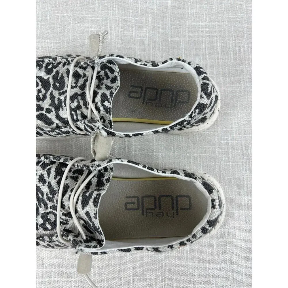 Hey Dude Shoes Wendy Woven Cheetah‎ Gray Womens Sz 7